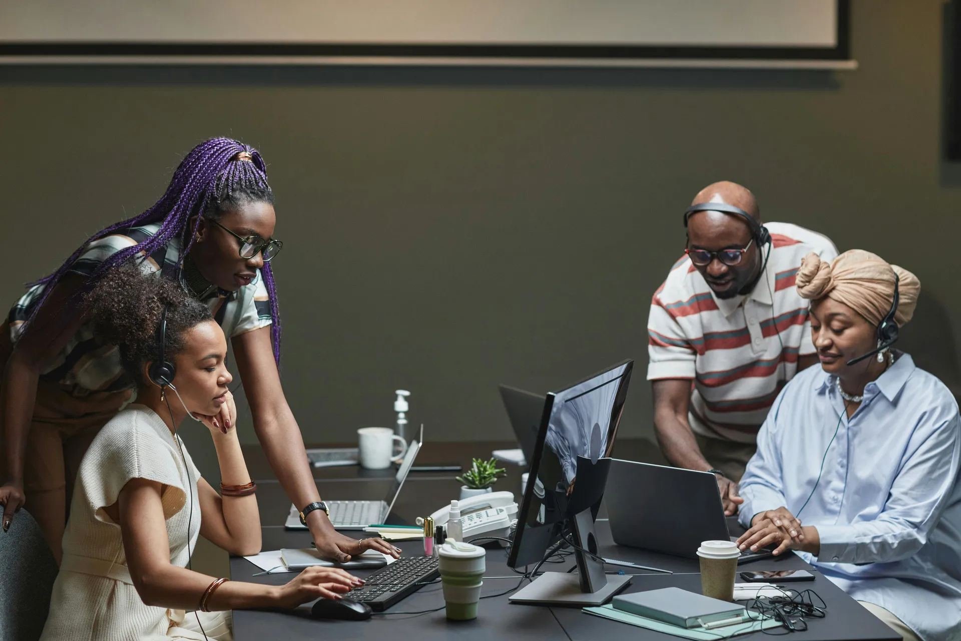Black professionals in office